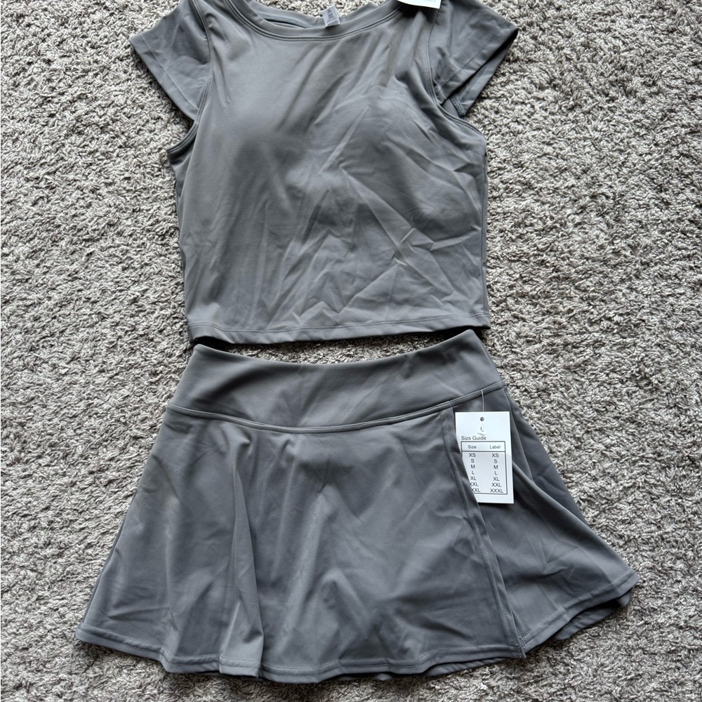 Gray Women's Skirt Set